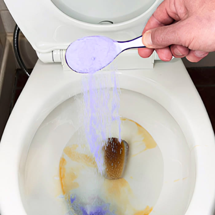 Step 1: Pour FizzClean powder